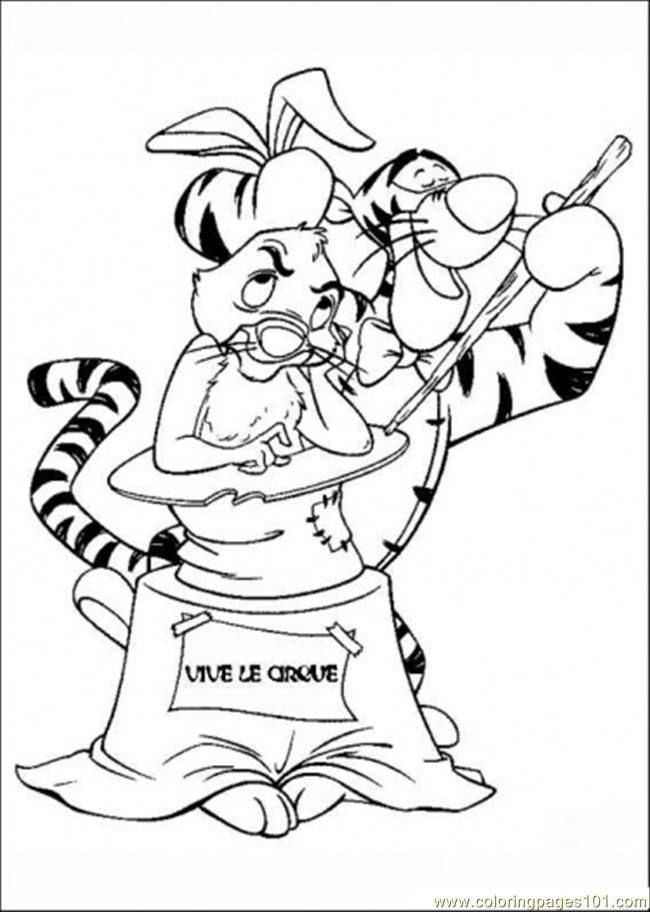 Coloring Pages Tigger Show Rabbit Magic Trick (Cartoons > Winnie 