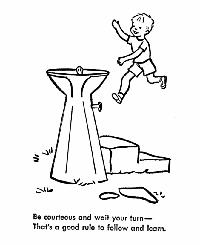 children taking turns Colouring Pages (page 2)