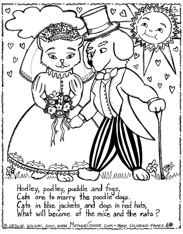 Dogs And Cats Coloring Pages
