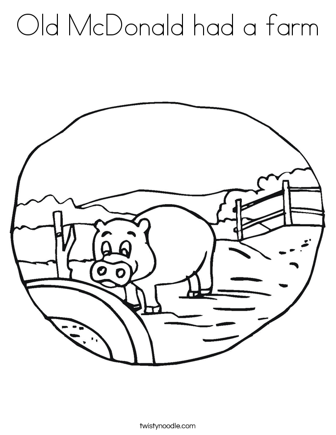 Old Mcdonald Had A Farm Coloring Page