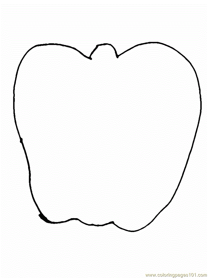 pages apple cartoons simple shapes printable coloring page