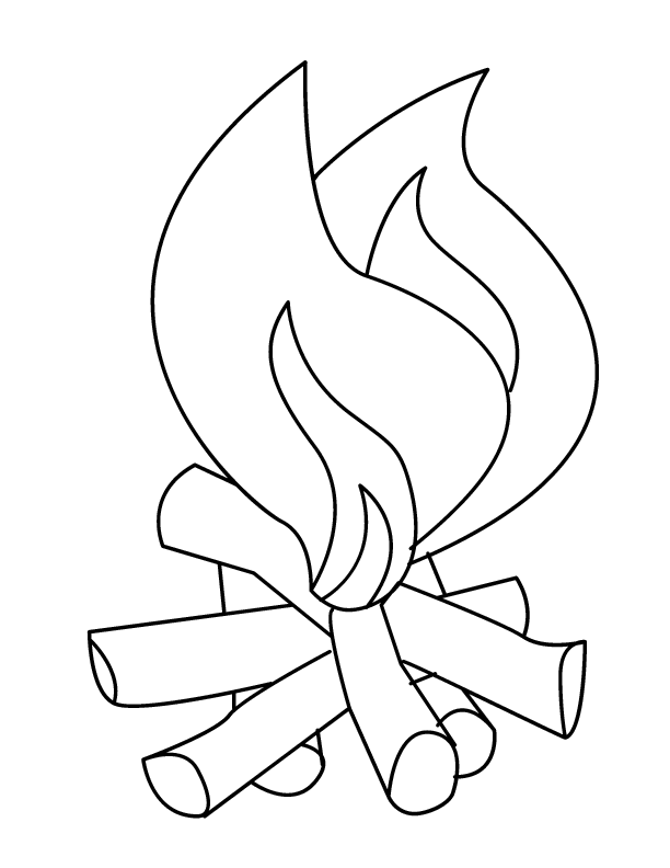 camp fire printable coloring in pages for kids - number 1229 online