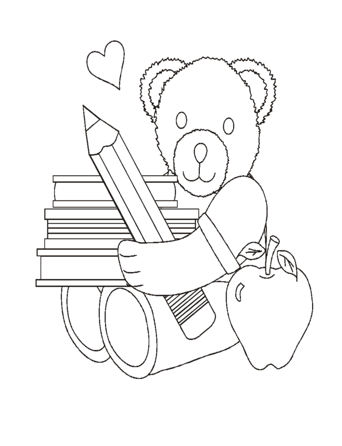 Activity Bear Kindergarten Coloring Pages - Kindergarten Day 