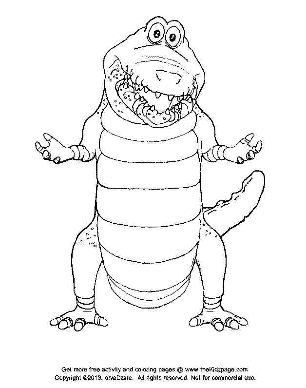 Cartoon Crocodile - Free Coloring Pages for Kids - Printable 