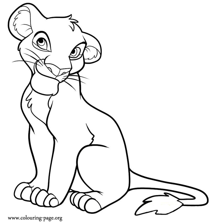 Baby Simba In His Mothers Arms Have Fun With This Coloring Page 