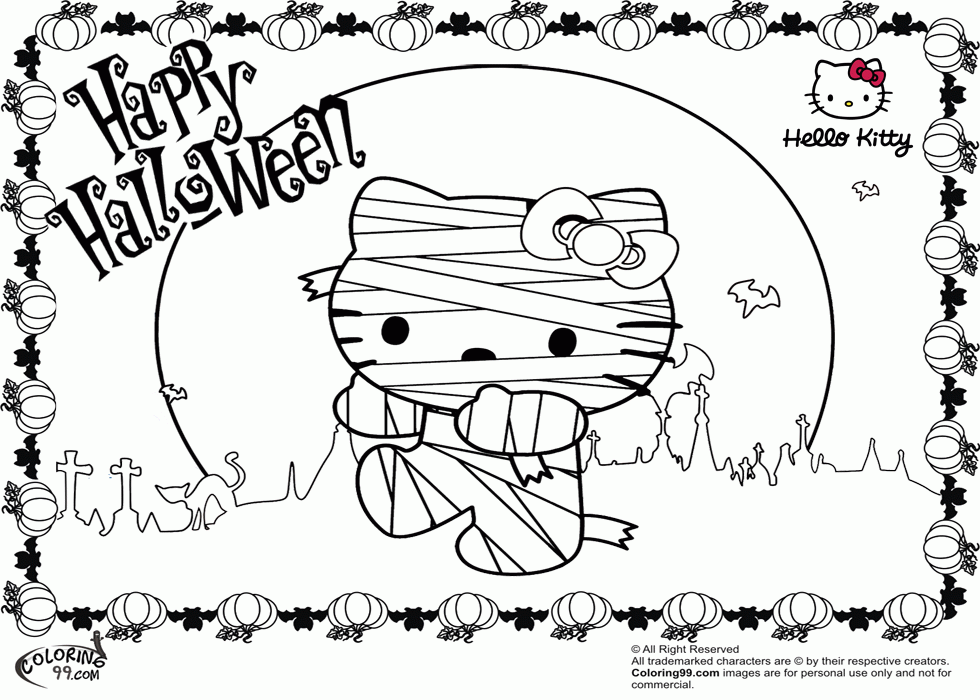 Hello Kitty Halloween Coloring Pages | Team colors