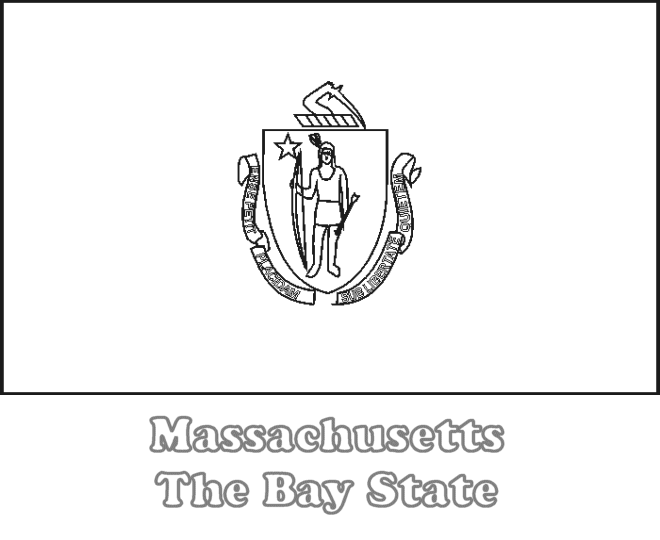 Massachusetts State Flag Coloring Page