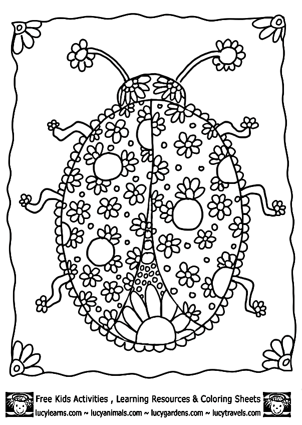 Cute Ladybug Coloring Pages For Kids Images & Pictures - Becuo