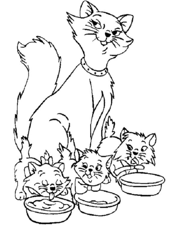 Cat And Cat Mom A Very Dear Family Coloring For Kids |Cats 
