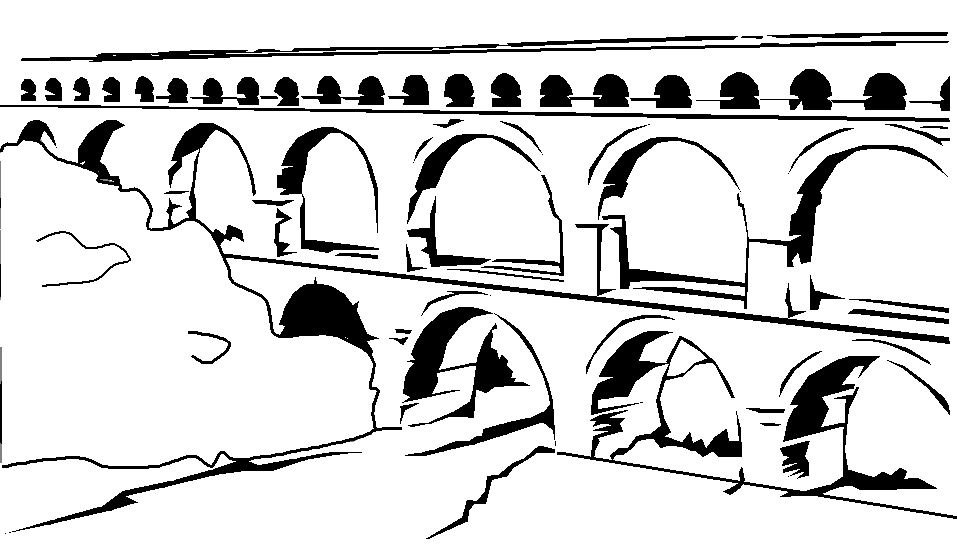 Coloring aqueduct picture