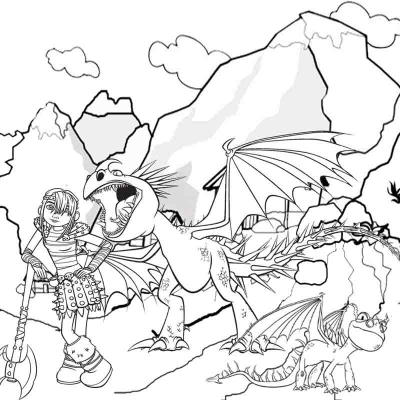 dragons riders Colouring Pages