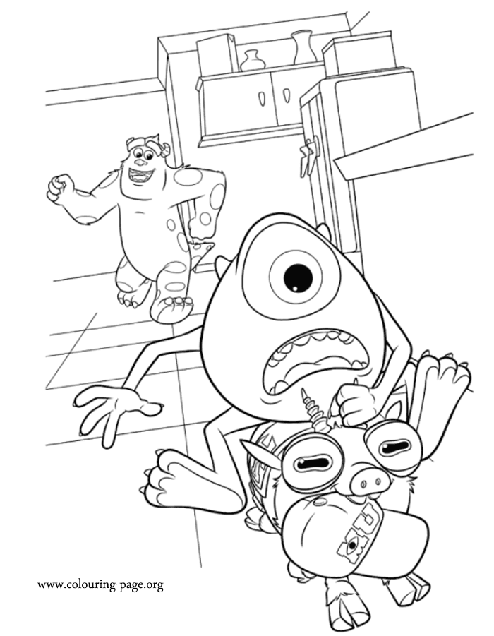 Monsters University - Archie, Mike and Sulley coloring page