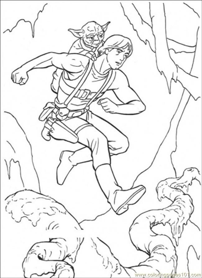 Coloring Pages Training By Master Yoda 2 (Cartoons > Star Wars 
