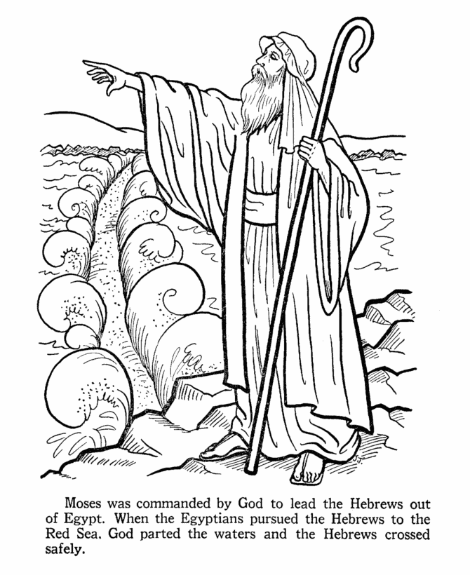 Moses And The Red Sea Coloring Pages - Free Printable Coloring 