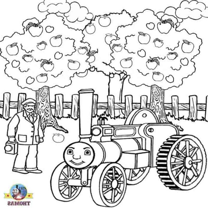 Thomas On Page Coloring Page - Kids Colouring Pages