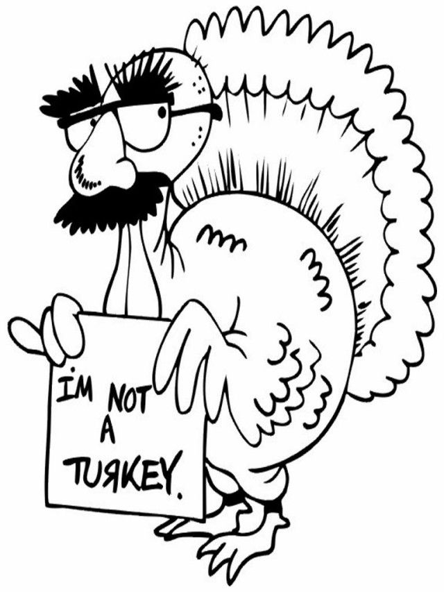 Funny Turkey Thanksgiving Coloring Pages | Laptopezine.