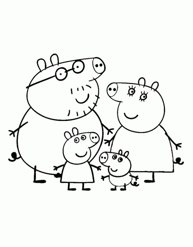 Peppa's family coloring page | Colouring