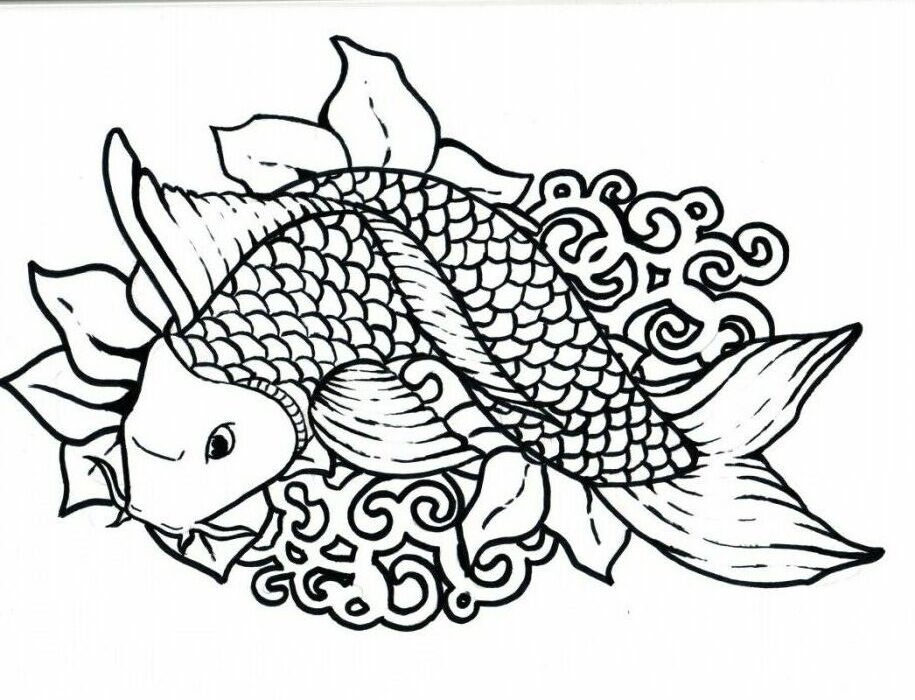 Koi Fish Coloring Page Kids | 99coloring.com
