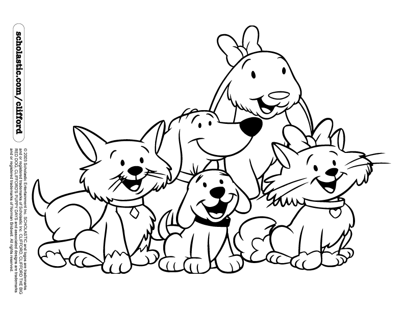 Clifford and his pals coloring page | Clifford