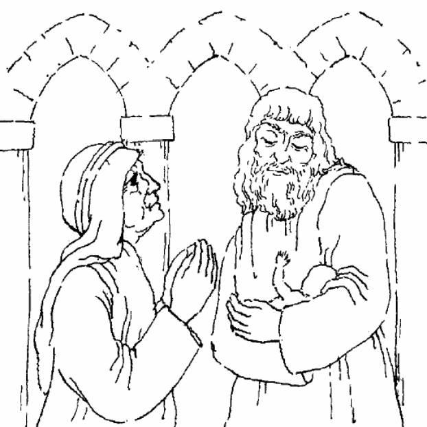 simeon and anna coloring page