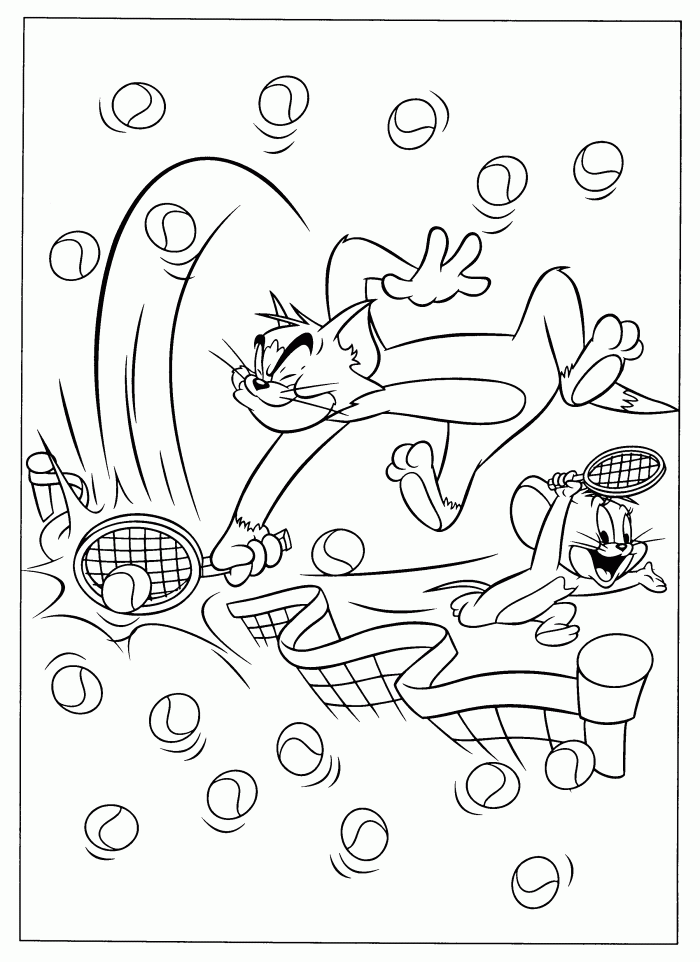 Tom and Jerry Playing Yoyo Coloring Page | Kids Coloring Page