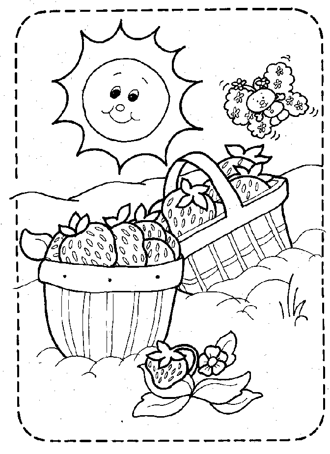 great Strawberry Healthy Fruit Coloring Pages for kids | Great 