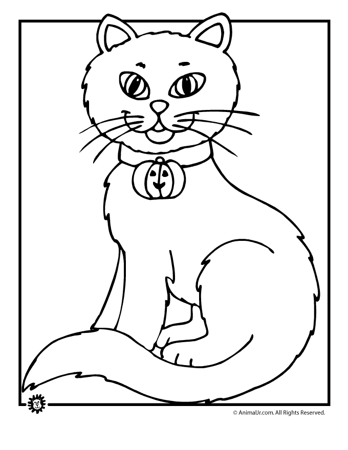 Black Cat Coloring Page Images & Pictures - Becuo