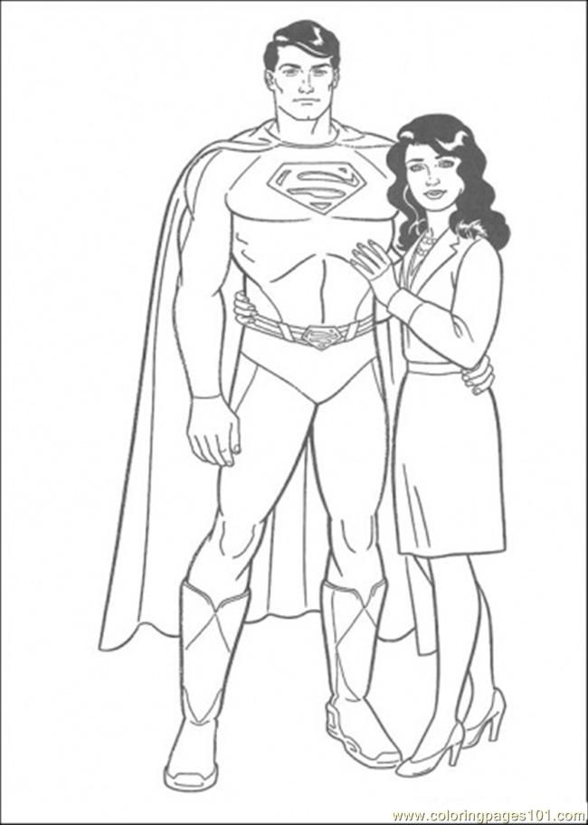 Coloring Pages Superman With His Girlfriend (Cartoons > Superman 