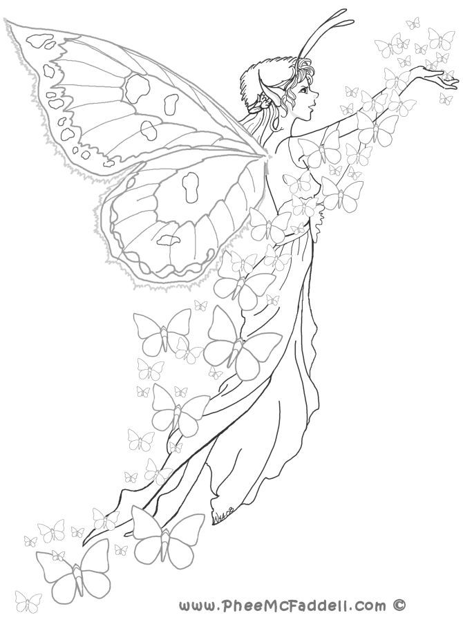 Beautiful Butterfly Fairy | COLORING PAGES