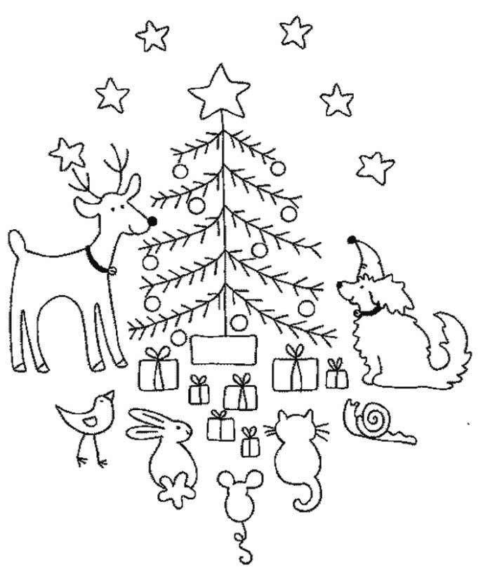Animal Christmas Eve Coloring Page - Christmas Coloring Pages 