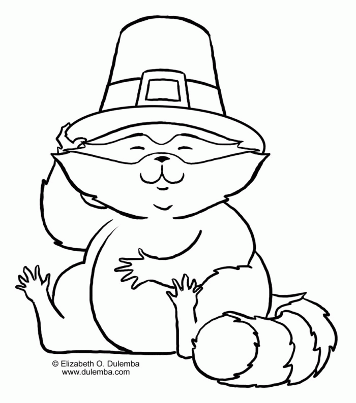 Racoon Coloring Page For Kids
