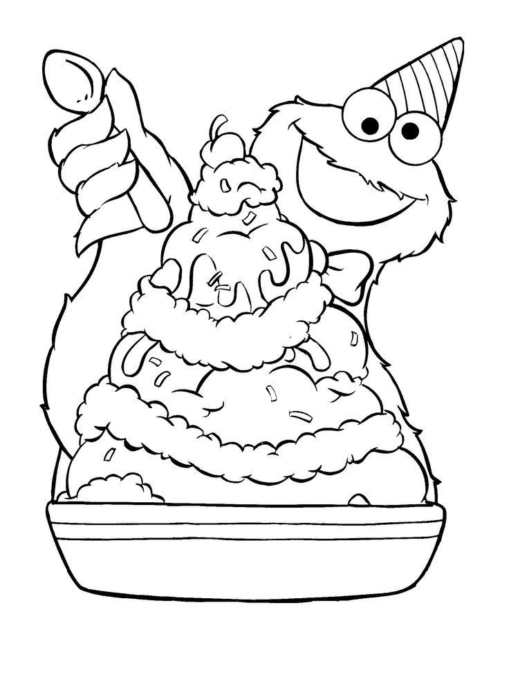 Ice Cream Sundae Coloring Page Images & Pictures - Becuo