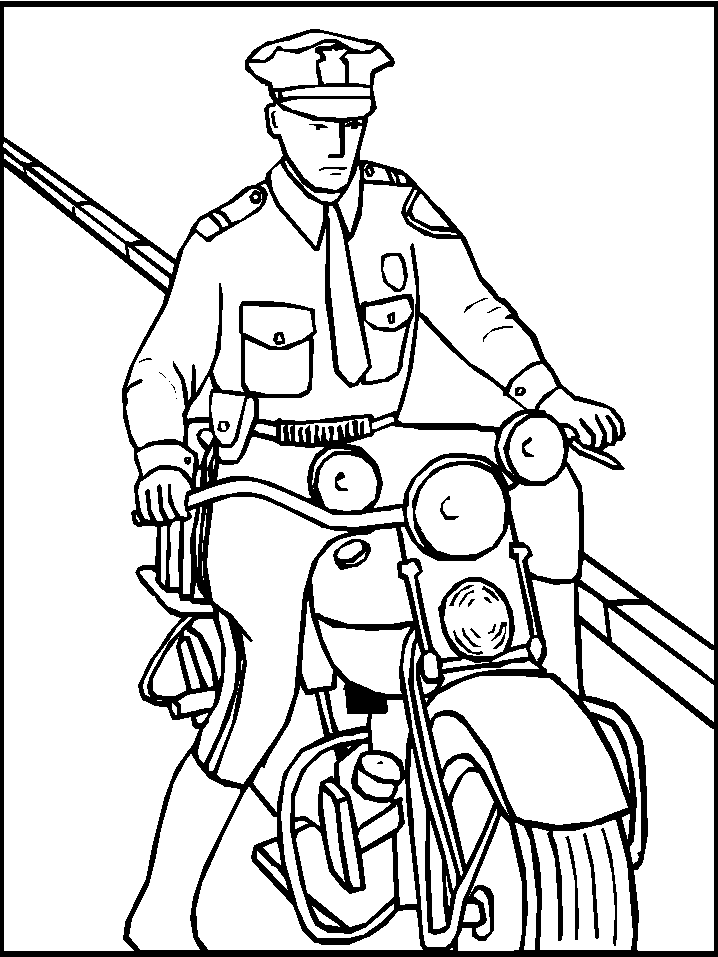 Custom Coloring Pages with the Pictures to Color of Police Officer 
