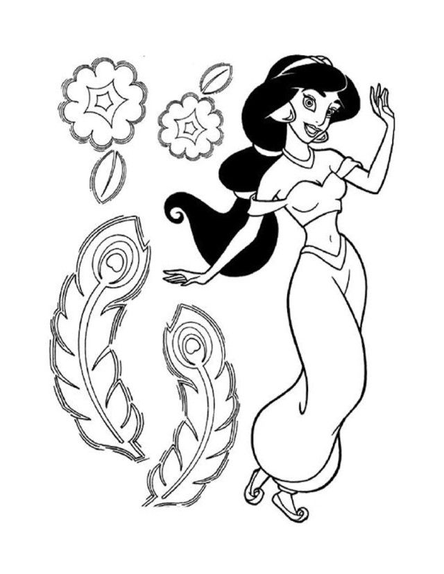 Educational Coloriages Aladin Jasmine | Laptopezine.