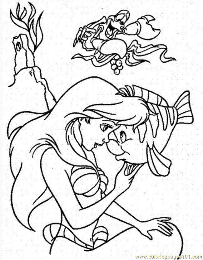 Coloring Pages Her Best Friends (Cartoons > The Little Mermaid 