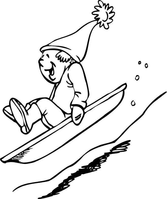 Winter Wonderland Coloring Pages Winter Fun Ice Sledding At 