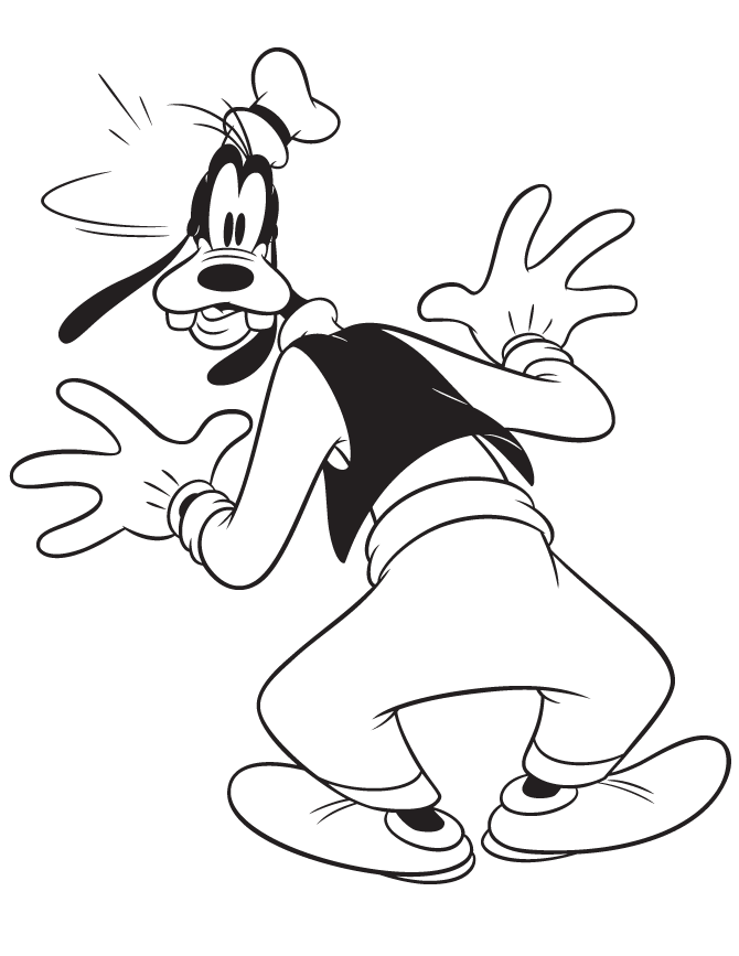 disneys goofy shrugging coloring page goofy coloring pages 