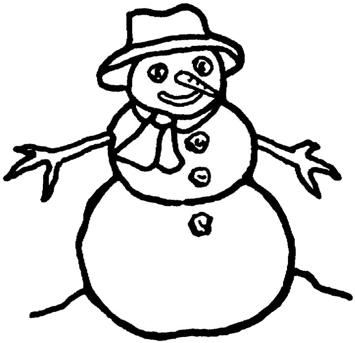 Snowman Coloring Page | Purple Kitty