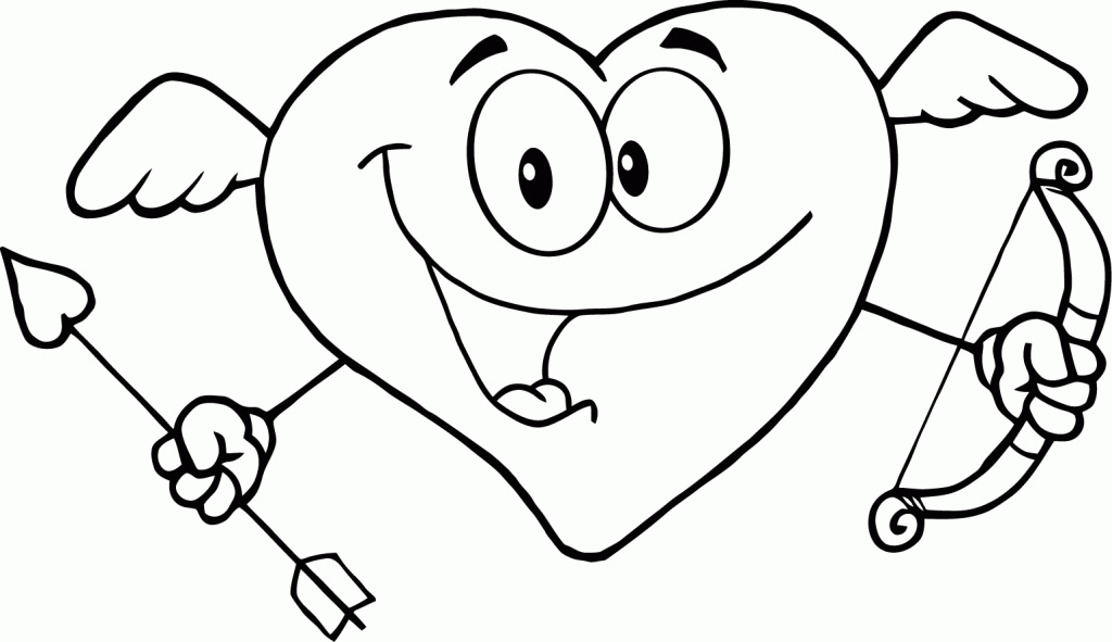 love coloring page to print of happy heart for kids point