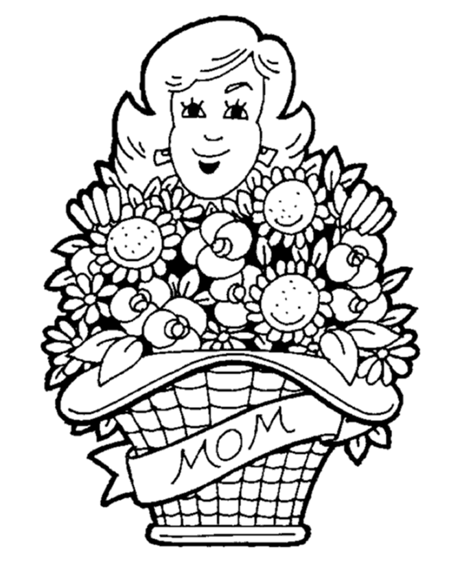 Mother's Day Coloring pages | BlueBonkers - Flowers for Mom 