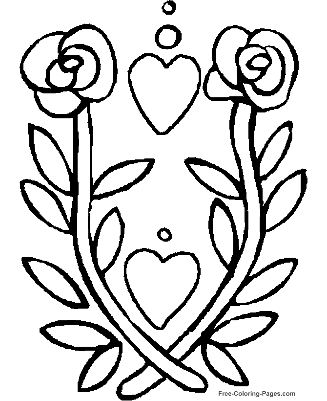 flower coloring page rose