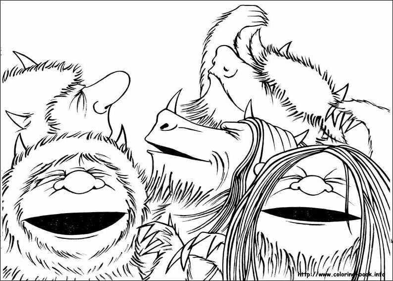 'Where the wild things are' beasts coloring page