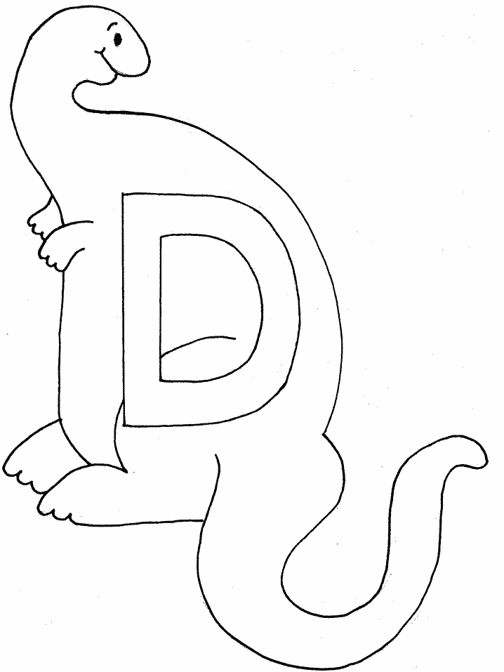 Printable D Dinosaur Alphabet Coloring Pages
