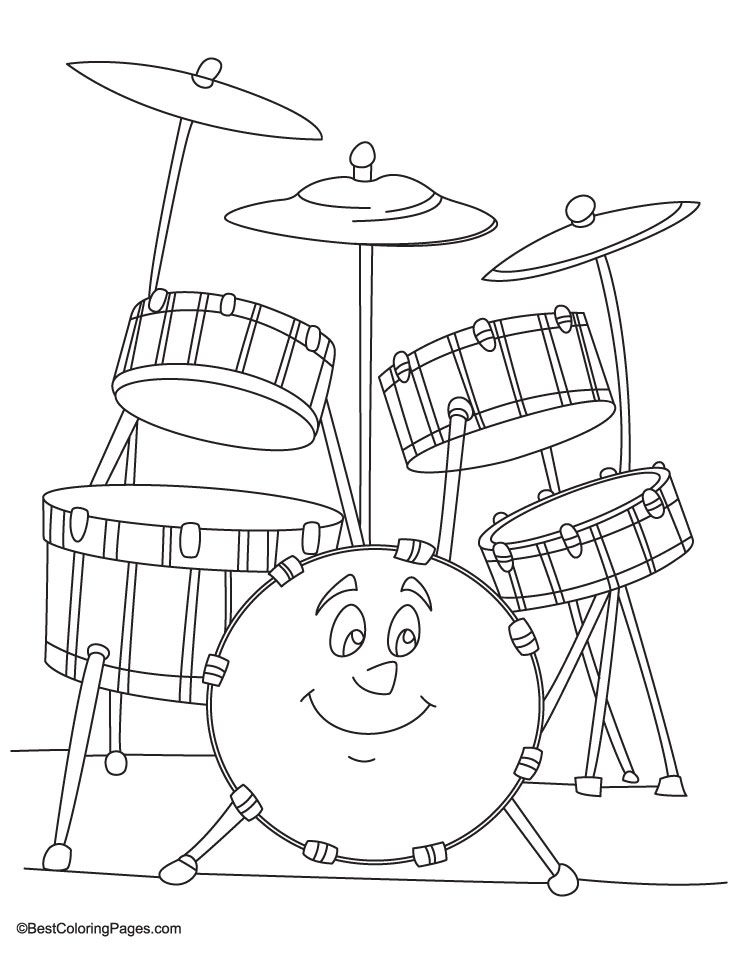 Great Drum Set Coloring Pages : KidsyColoring | Free Online 