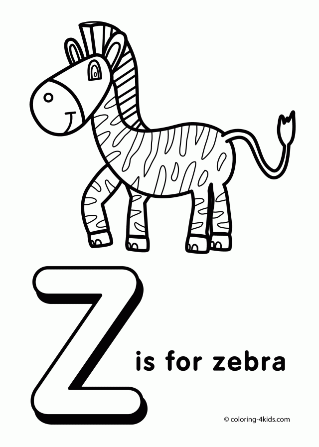 Letter Z Coloring Pages Of Alphabet Z Letter Words For Kids 168695 