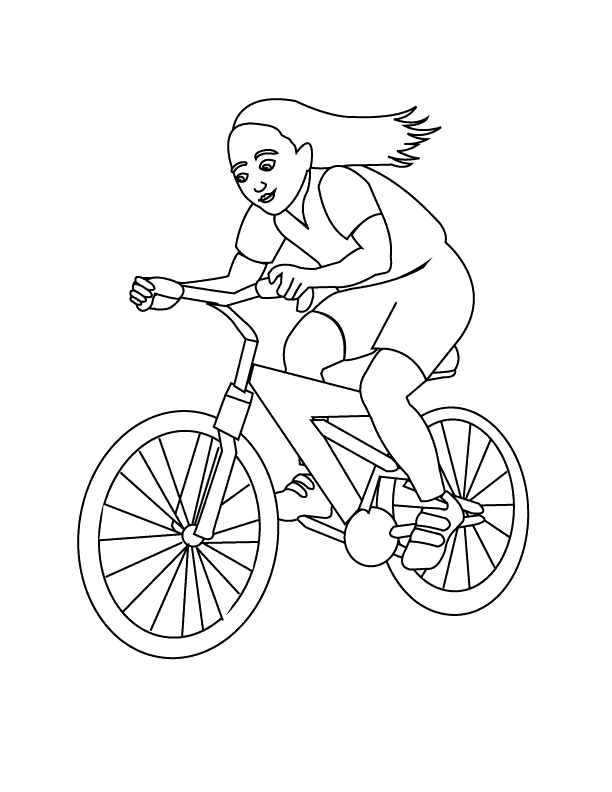 Coloring Pages - Riding the Bike