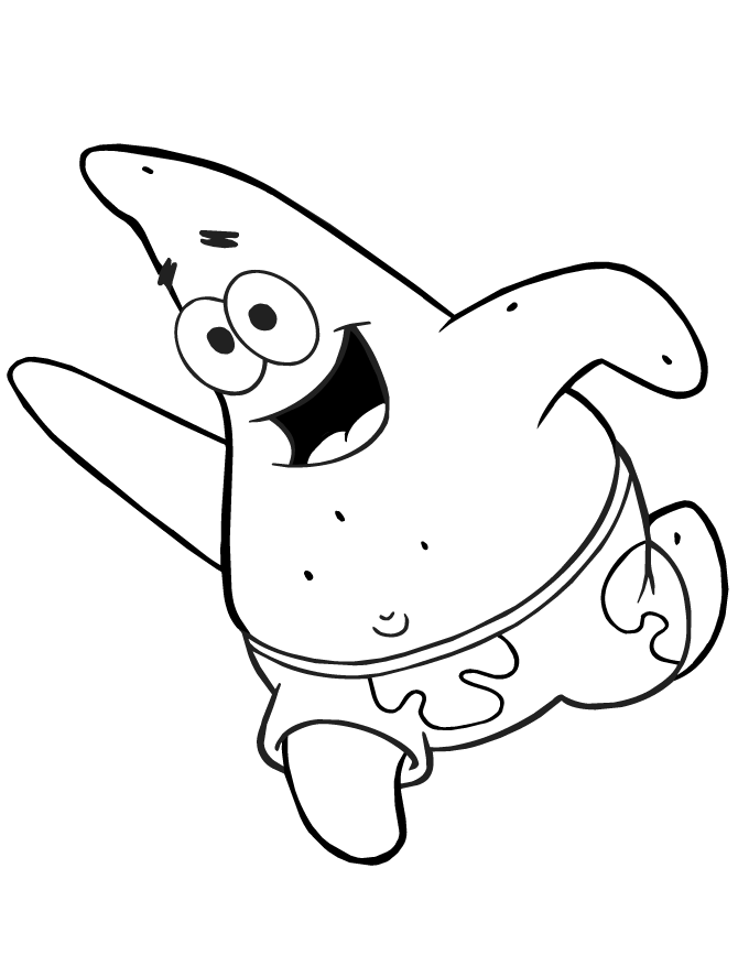 Funny Patrick From Spongebob Series Coloring Page | Free Printable 