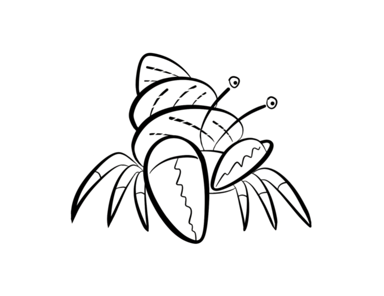 Hermit Crab Coloring Page | Coloring Pages