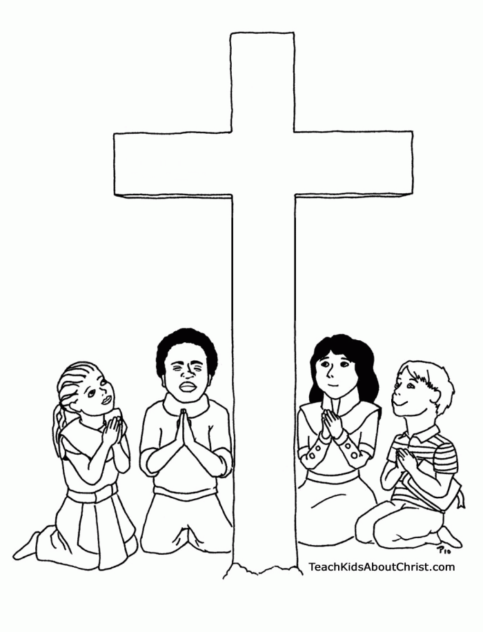 Cross Coloring Pages For Kids