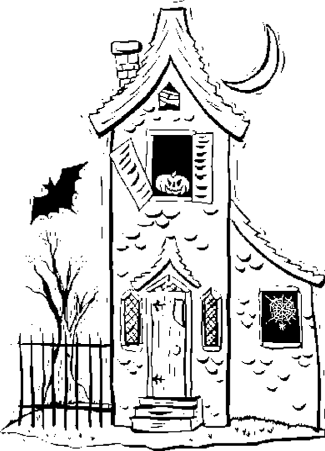 Haunted House Coloring Page | Coloring Pages